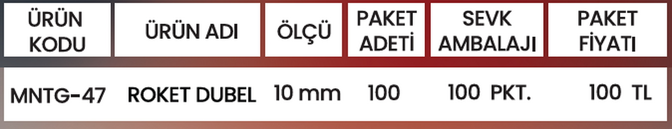 ROKET DUBEL MNTG-47 Detay