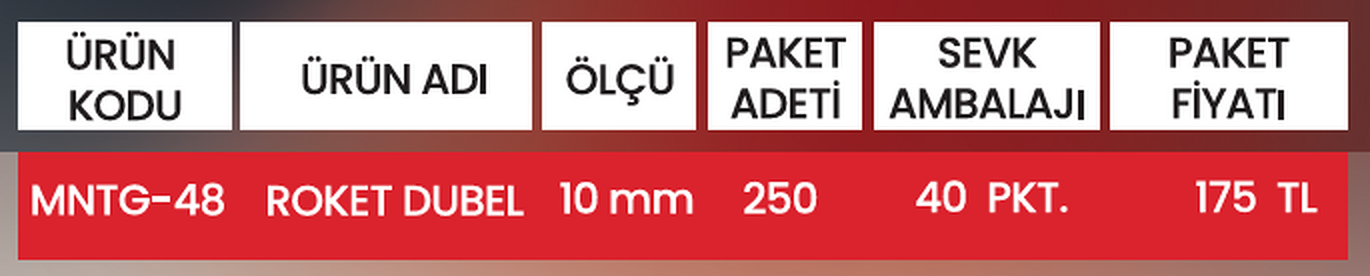 ROKET DUBEL MNTG-48 Detay